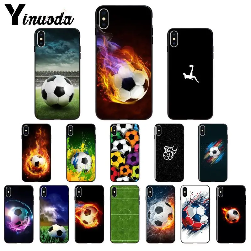 

Yinuoda Fire Football Soccer ball High Quality Phone Case for iPhone 5 5Sx 6 7 7plus 8 8Plus X XS MAX XR