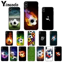 Yinuoda Fire fútbol pelota de fútbol funda de teléfono de alta calidad para iPhone 5 5Sx 6 7 7plus 8 8Plus X XS X MAX XR