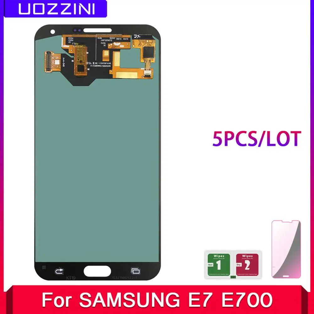5 Pcs/Lot New AMOLED For Samsung Galaxy E7 E700 E700F E7000 E7009 LCD Display Touch Screen Digitizer Assembly