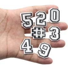 Hot 1pcs Free combination number PVC Shoe Charms Cartoon Shoe Aceessories Decorations jibz Fit croc Clog Buckle kids X-mas Gifts