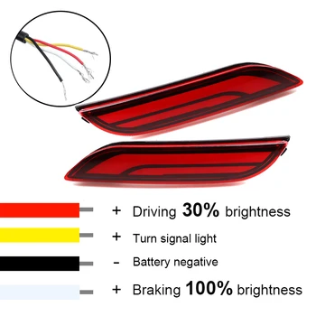 

ECAHAYAKU Car LED Bumper Light Brake Light Three Functions rear light Turn Signal Indicator Reflector For Toyota Camry 2018 2019