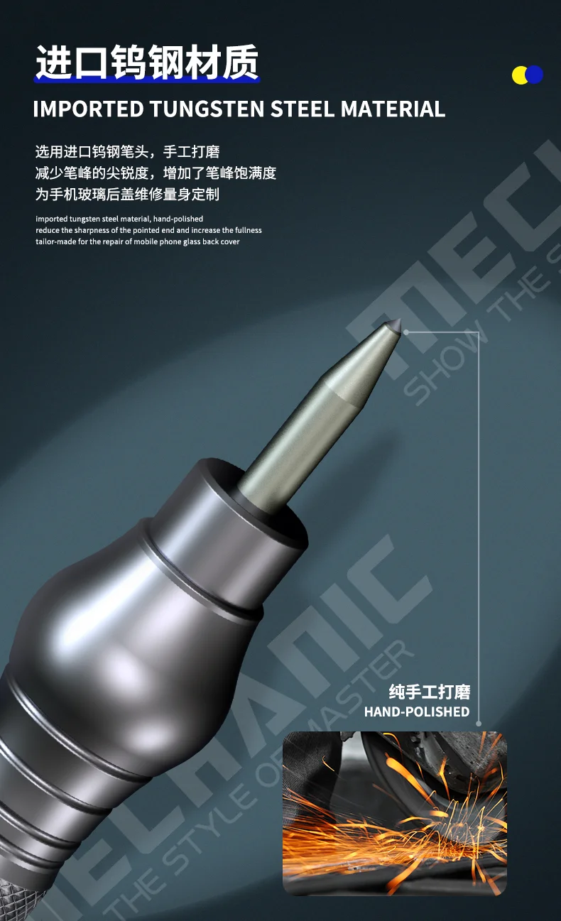 Description Picture 4 of itemMechanic Boulder IRock 5 Glass Breaking Pen Breaking Tool for IPhone X-11 Huawei Cell Phone Rear Glass Cover Breaker Tools