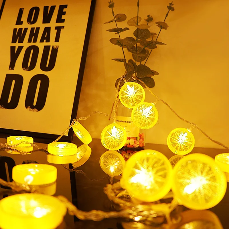 

20Leds Lemon Slices String Light Battery Waterproof Copper Wire Fairy String Lights For Party Christmas Wedding decoration light