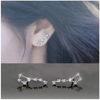 

Huitan Stylish Big Dipper Shaped Ear Studs for Women Dazzling 7 Crystal Zirconia Female Fancy Earrings Fine Gift Fashion Jewelry