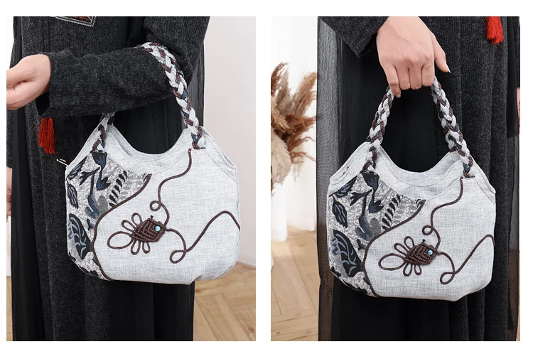 Fashion National string appliques women shopping small handbags!Nice Floral printed lady Day clutches All-match canvas carrier