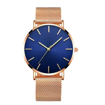 

Fashion Men Watch Mesh Band Alloy Strap No Numbers Round Dial Business Analog Quartz Male Wrist Watch Wrist Decor reloj hombre