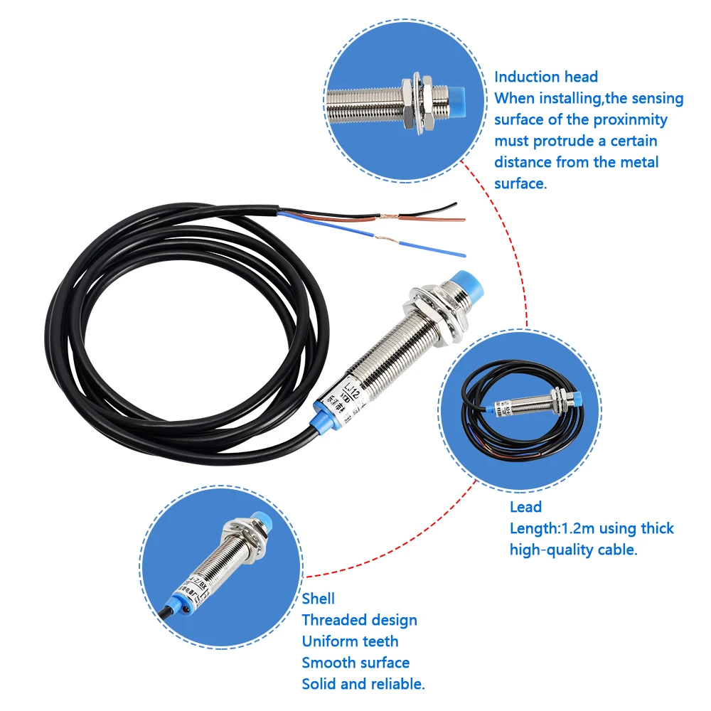 Ender3, DC 5V, 3 fios, 2mm, LJ12A3-4-ZBX