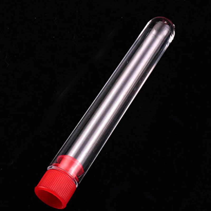 

100 pieces/lot 13*100 Round Bottom Plastic Test Tube with cap Packing Plastic Tube
