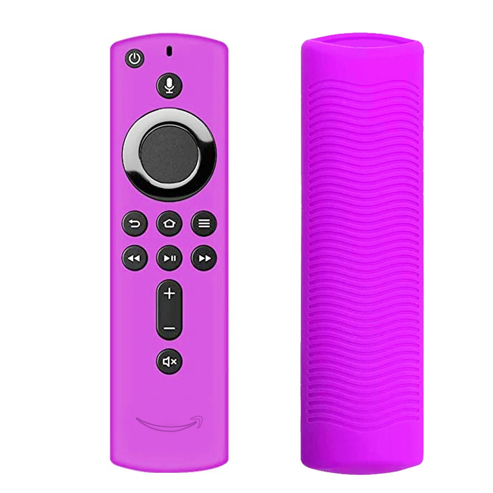 Силиконовый практичный защитный чехол для дома, противоскользящий решетчатый дизайн, аксессуары, прочный пульт дистанционного управления, чехол для Fire tv Stick 4K - Цвет: Фиолетовый