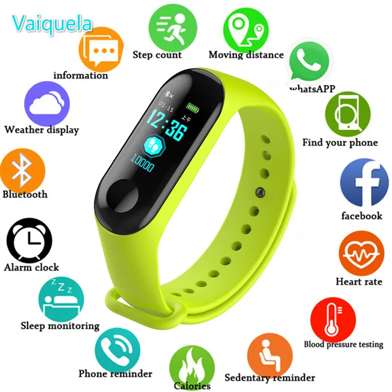 Fitness Wristwatch M3 Color Screen Smart Sport Bracelet Activity Running Tracker Heart Rate For Chil