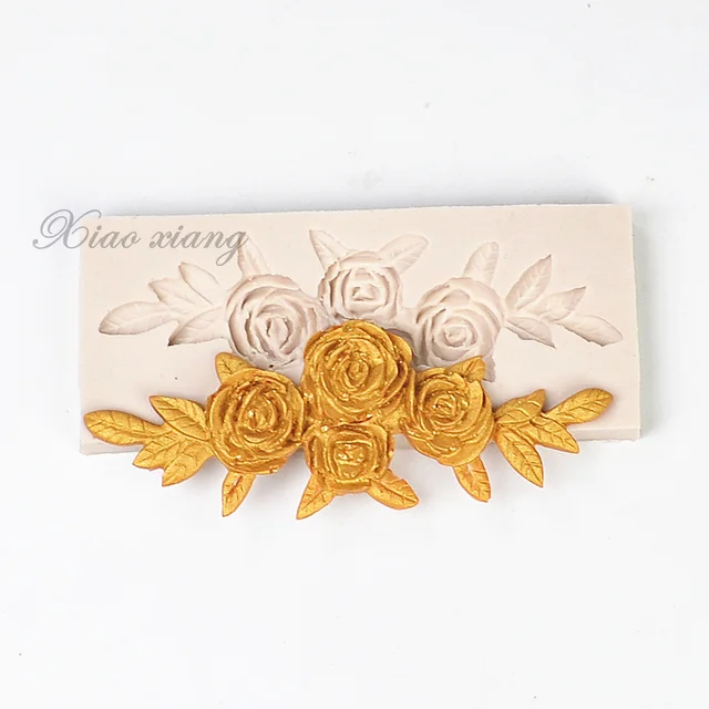 3D Rózsavirágok Fondant Szilikon Penész Sütéshez Csokoládé Cukorka Gyanta Agyag Torta Díszítő Szerszámok Konyhai Sütőszerszámok M055 - Image 3