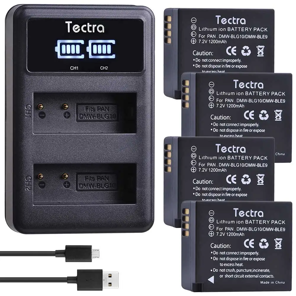 4 шт. DMW-BLG10 BP-DC15 батарея+ светодиодный USB двойное зарядное устройство для Panasonic Lumix GF6, GX7, GX80, GX85, GX7 Mark II, LX100, D-Lux(тип 109 - Цвет: 4 battery 1 charger