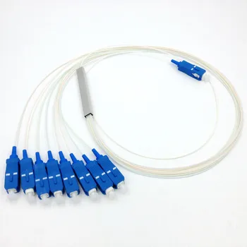 

Free Shipping 50pcs Communication Equipment 0.9mm Steel Tube 1x8 SC UPC Fiber Optic PLC Splitter