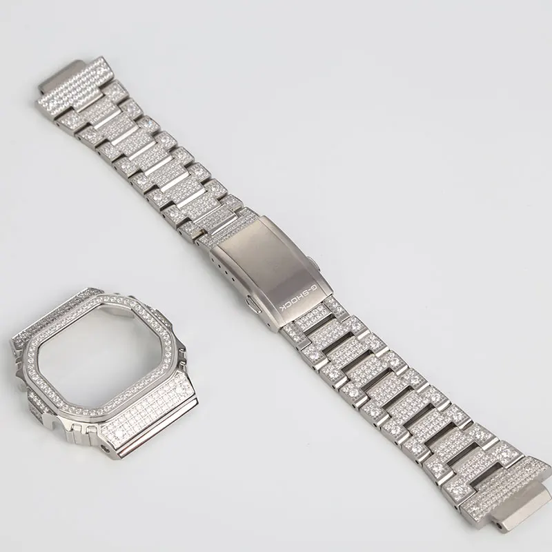 Алмазный металлический корпус для часов чехол DW5600/5610 DW5000 Нержавеющая сталь