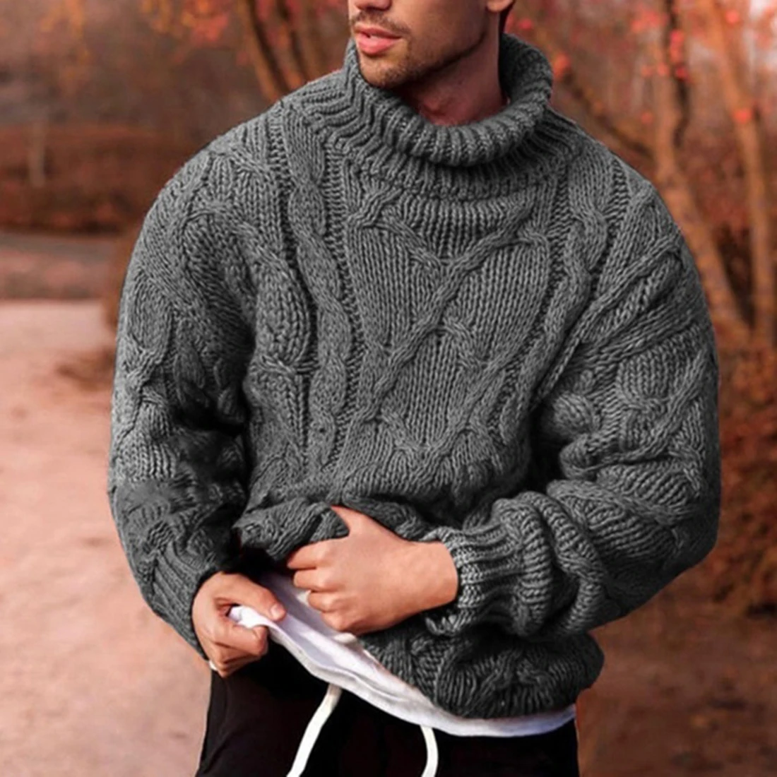 2020 Knitted Turtleneck Men Sweater Man Solid High Collar Sweater Winter Long Sleeve Pullover Coat Mens Turtleneck Sweaters 2020 Knitted Turtleneck Men Sweater Man Solid High Collar Sweater Winter Long Sleeve Pullover Coat Mens Turtleneck Sweaters
