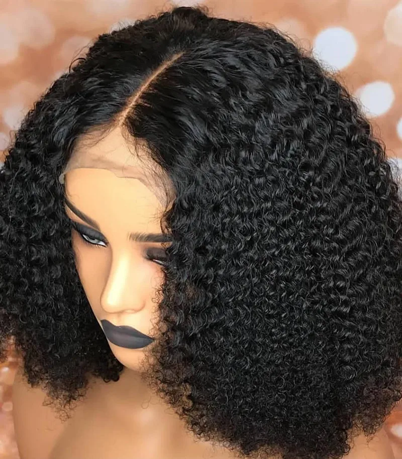  180 High Density Afro Kinky Curly Lace Front Wigs 13x6 Lace Front Human Hair Wig For Black Women Pr