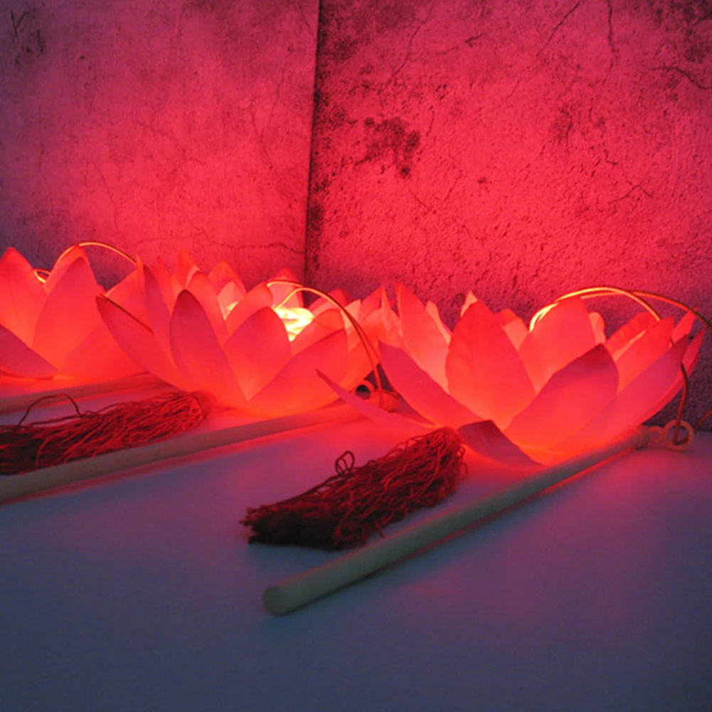 4Pcs Party Light Flower Lantern Glowing Gift Dancing Props Led Mid-Autumn Handheld Festival Decor Blossom Portable Kids Toy