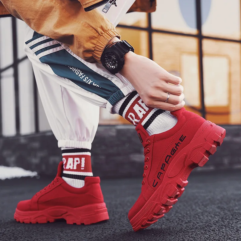 

2019 Autumn And Winter New Style Canvas Sports Casual Trendy Shoes Low Top Thick Bottomed Students Running Shoes Fashion & Sport