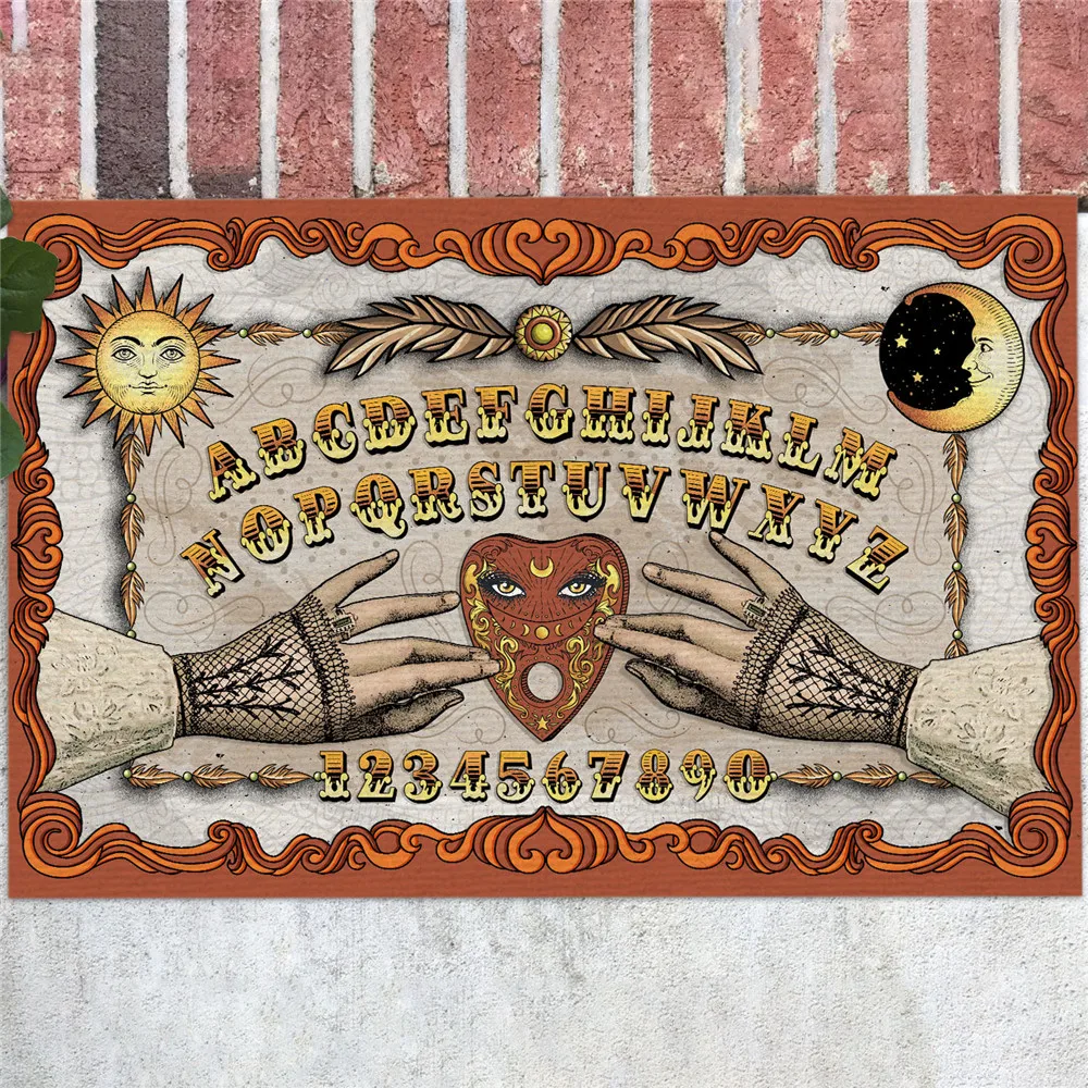 Hx Witch Devil Hippie Magnetic Door Mat 3D Graphic Ouija Board Sun And Moon Outdoor Indoor Zerbino Flanella Tappetini