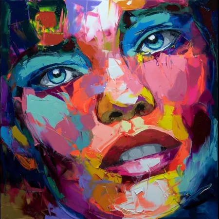 

Francoise Nielly Color 100% Hand Painted Face Oil Painting Wall Art Wall Pictures For Living Room Home Decor Caudros Decoration