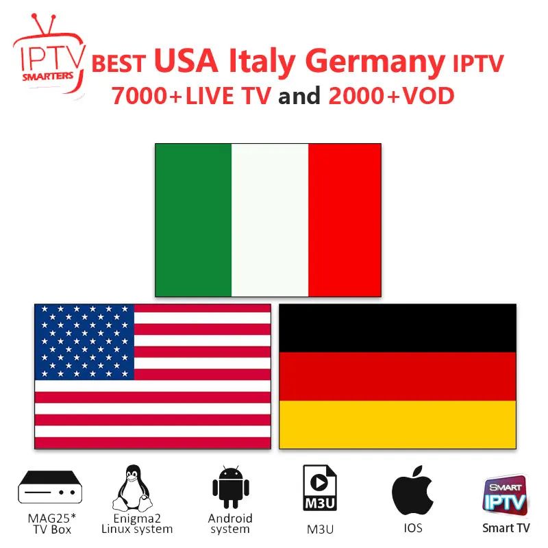 

USA IPTV M3U IPTV 7000+ Live channels for m3u mag box smart tv Germany iptv Italy iptv M3U code sports adults free test