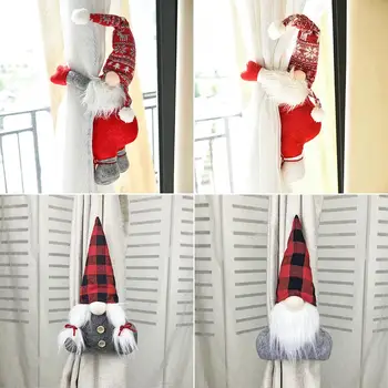 

PATIMATE Xmas No Face Doll Curtain Button 2020 Christmas Decor For Home Noel Navidad Natal Happy New Year 2021 Christmas Pendant