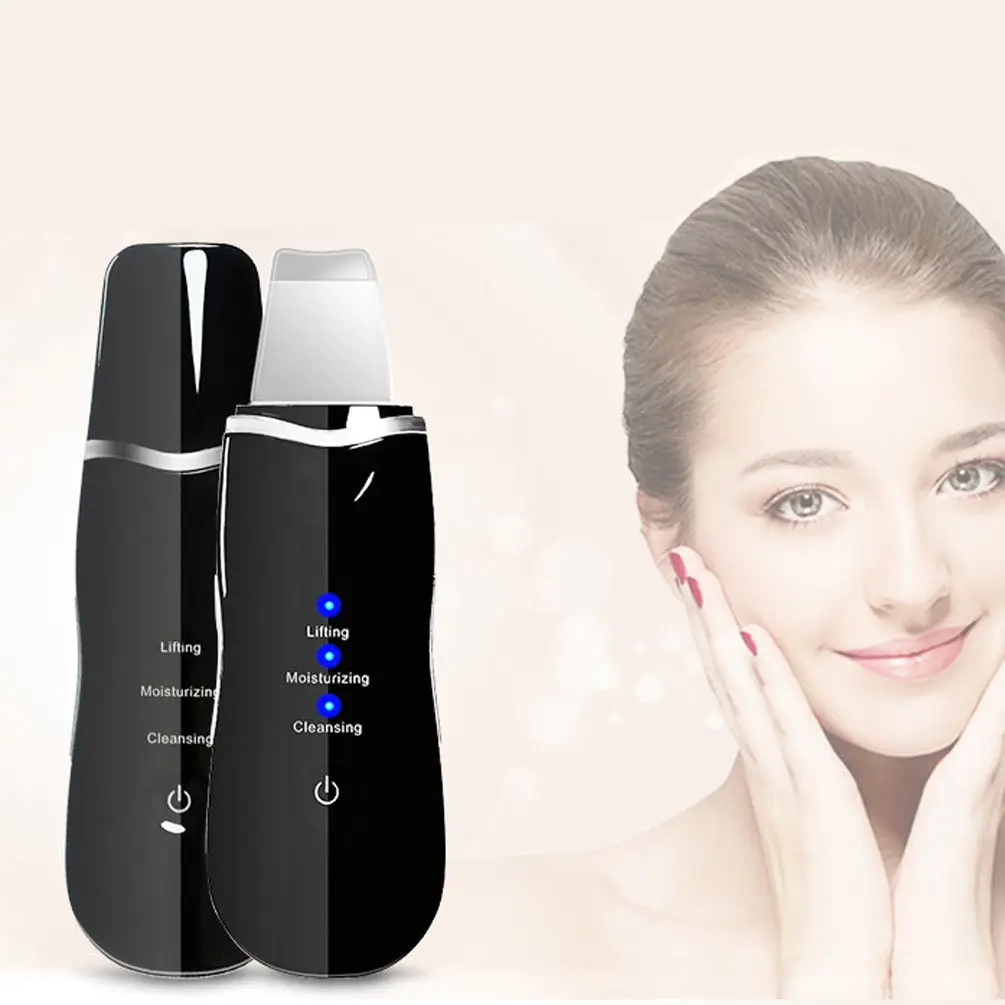 Powered Facial Cleansing Devices Spatula Peeling Ultrasonic Skin Scrubber Face Deep Cleaning Sonic Vibration Face Skin Care Tool