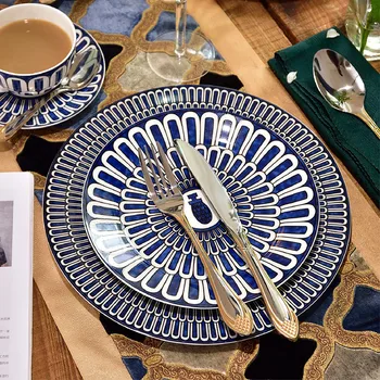 

Ceramic Round Flat Steak Plate Cake & Dessert Plate Kitchen Utensils 8-10 inches European Style Wedding Gift Free Shipping