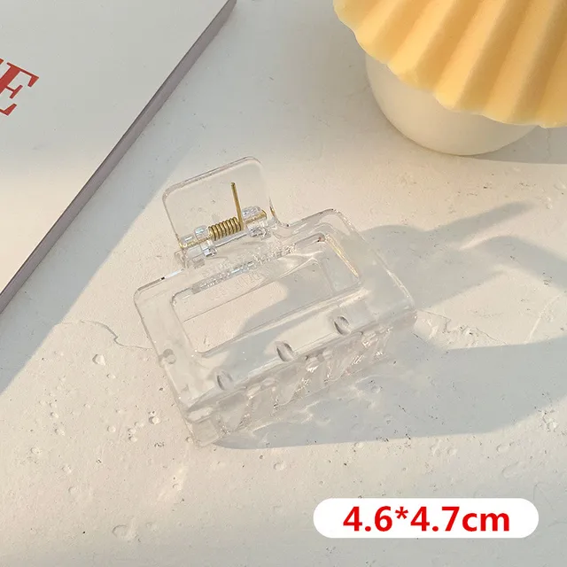 Bilandi 2021 New Hair Claw Large Geometric Hollow Square Tortoiseshell Leopard Acetate Hair Clip For Women Hair Accessories NO.13-4.6 cm