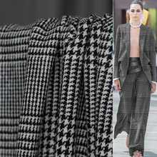 Ткань в Японскую ломаную клетку, Волчья шерсть, материал одежды, осенняя Женская куртка, прошитая ткань