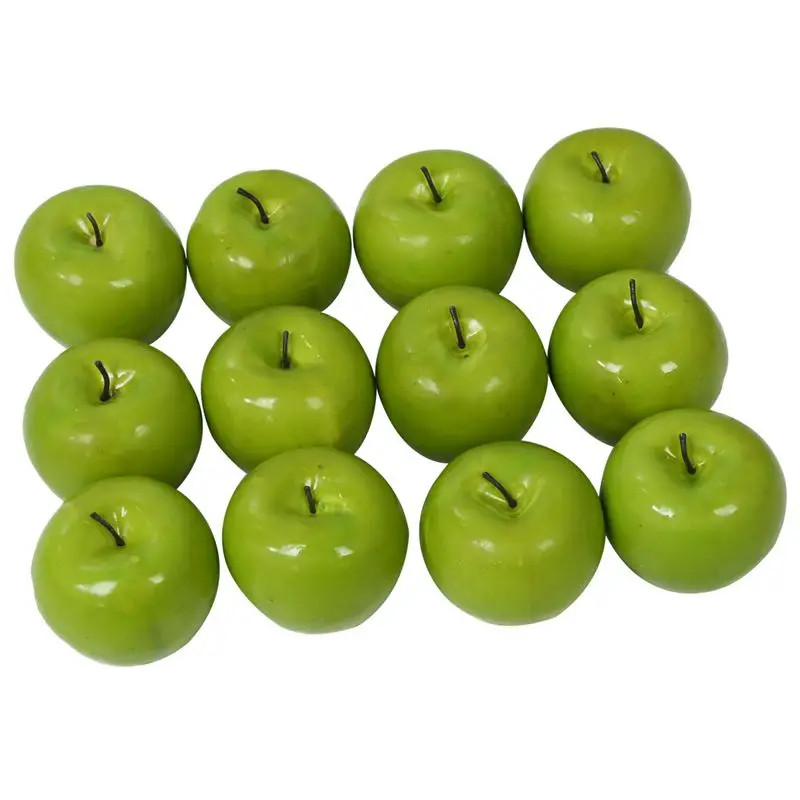 12 шт. декоративные большие искусственные зеленые-яблочные пластиковые фрукты для домашнего декора, вечерние