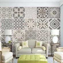 На заказ Большая фреска Европейская ретро плитка шаблон обои