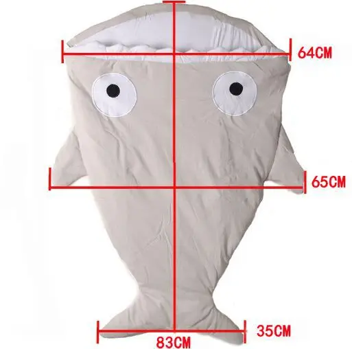 LOOZYKIT Infant Sleeping Bag Shark Shape Sleeping Bag Cartoon Anti- Autumn and Winter Newborn Baby Cotton Creative Gifts