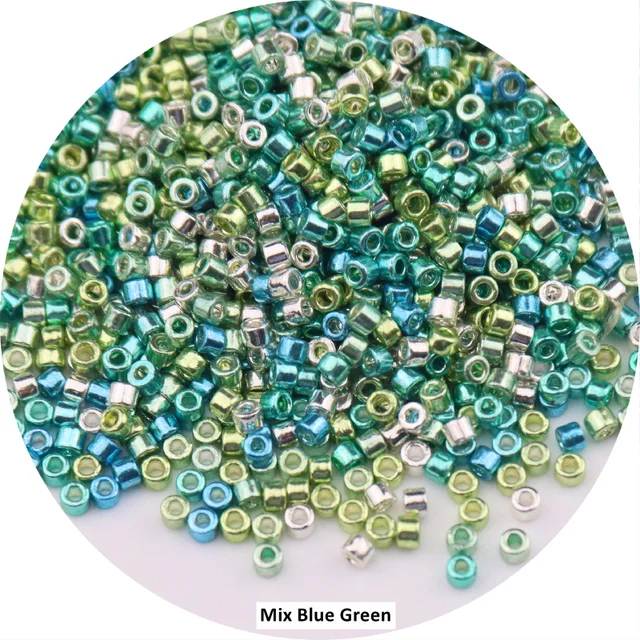 600Pcs 2mm Miyuki Delica Beads Japan Bronze Glass Beads Bohemia Style Metallic Seedbeads For DIY Jewelry Making Bracele Earring Mix Blue Green