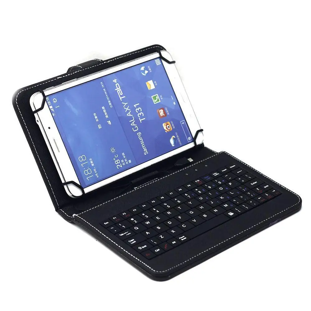 Universal Tablet Case With Micro USB Keyboard for 9.7 10 10.1 inch Tablet PC Printed Leather Case Stand Protective Cover Skin (1)