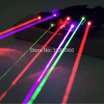 

RGB LED Laser Gloves With 7pcs Laser 2pcs Green +3PCS Red +2PCS Violet Stage Gloves For LED luminous Costumes Show