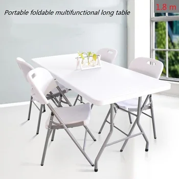 

1.8m Portable foldable multi-functional long table home table training meeting table office table picnic barbecue camping table