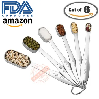 

Expert Stainless Steel Amount Spoon 6 Paper Set Food Spoon Baking Scale Metering To Flavor Spoon Color Boxed