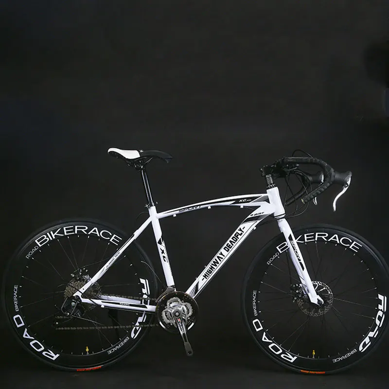 Bike Bicycle Fixed Gear Variable Speed Double Disc Brake Aluminum Alloy Rim Student Man and Women New