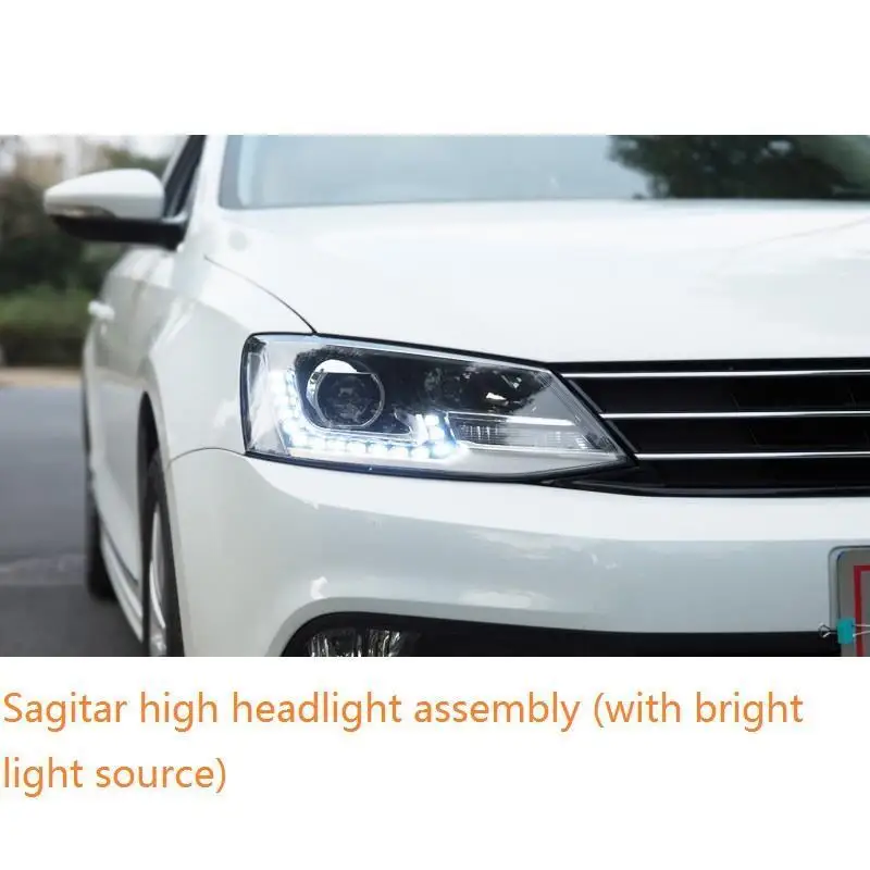 MODEL E Cob Drl Assessoires Neblineros Para Авто наружные светодиодные фары автомобиля фары в сборе 12 13 14 15 16 17 18 для Volkswagen Sagitar - Цвет: MODEL E