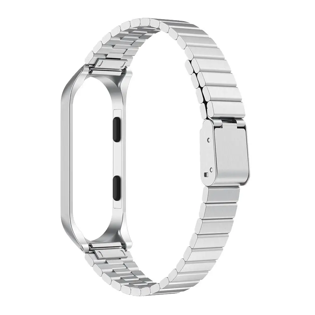 New Replacement Watchband Stainless Steel Wristband Strap Watch Band with Metal Case for Xiaomi Mi Band 3 4 Bracelet