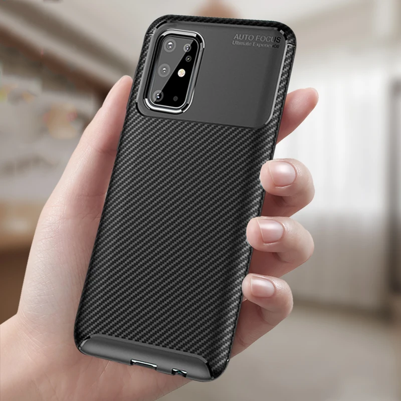Чехол для Samsung Galaxy S20 S 20 Ультра мягкий чехол из углеродного волокна телефона + Plus