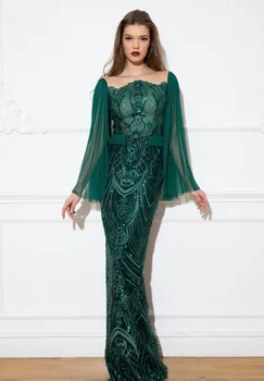 

Fashion 2020High quality Sexy Women Square Collar Sequined Long Dress Wedding Party Elegant Celebrity Body Con Dresses wholesale