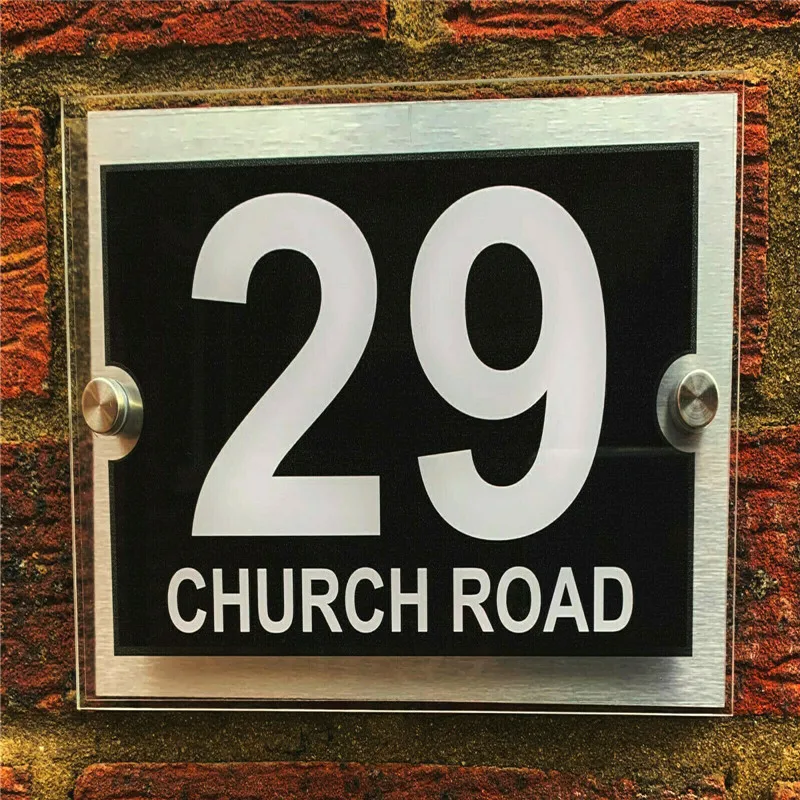 Acrylic & Aluminium House Number Door sign door House Sign Wall Gate