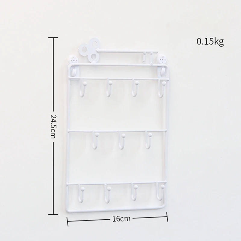 Железные настенные крючки, 11 вешалок, декоративный держатель для ключей, металлическая вешалка для шляп, украшение для дома, органайзер для хранения ключей, настенный держатель - Цвет: WT