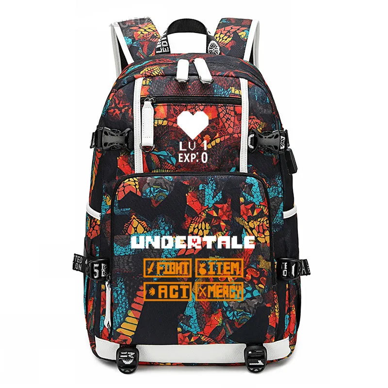 Style 5 Игра «Undertale», рюкзак с черепом, USB порт, рюкзак, сумка со змеиным узором, школьники подростки, школьные сумки, дорожная сумка на плечо, сумка для ноутбука - Цвет: Style 5
