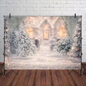 

Winter Snowing Photography Background Snowflake Trees Christmas Backdrop for Newborn Birthday Party Photo Studio