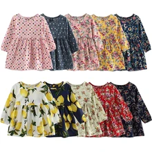 Новая Осенняя повседневная детская одежда платье принцессы для девочек Модное детское платье с длинными рукавами и рисунком животных для девочек