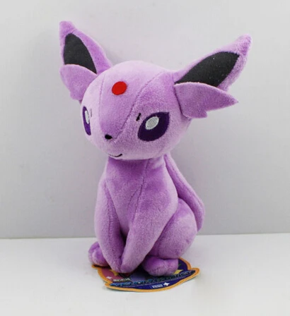 18 см сидя Eevee аниме плюшевые фиолетовые милые маленькие куклы сидя Espeon лучший подарок для детей милые довольно реалистичные куклы высокого качества