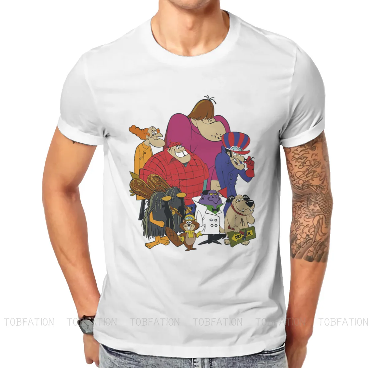 Personaggio Wacky Races 1968 Anime Tv Series Tshirt Top Cotton Ofertas Abbigliamento Da Uomo Graphic Men T Shirt